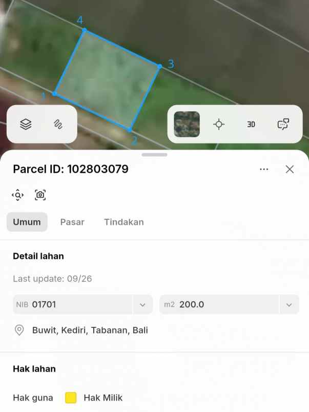 dijual 2 are jl mulioto buwit kediri tabanan