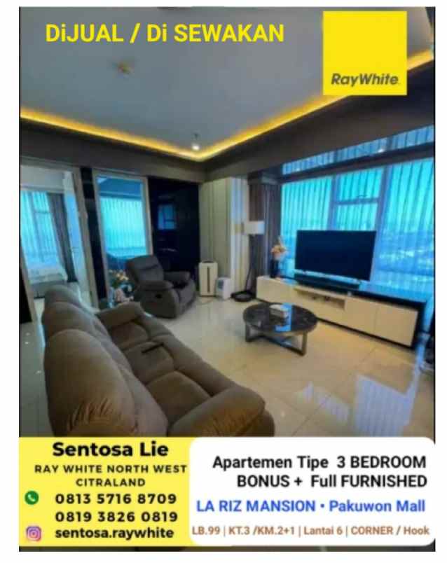 dijual apartemen jalan pakuwon indah
