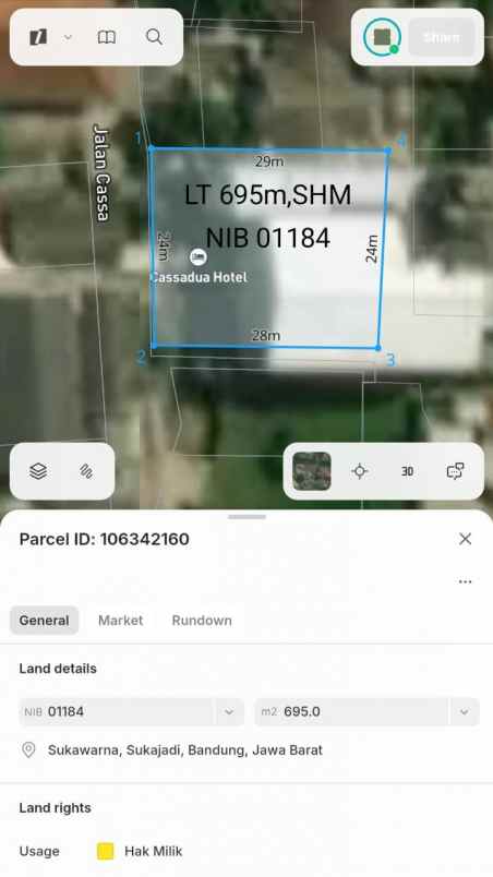 dijual hotel 3 langai lokasi bandung jawa barat
