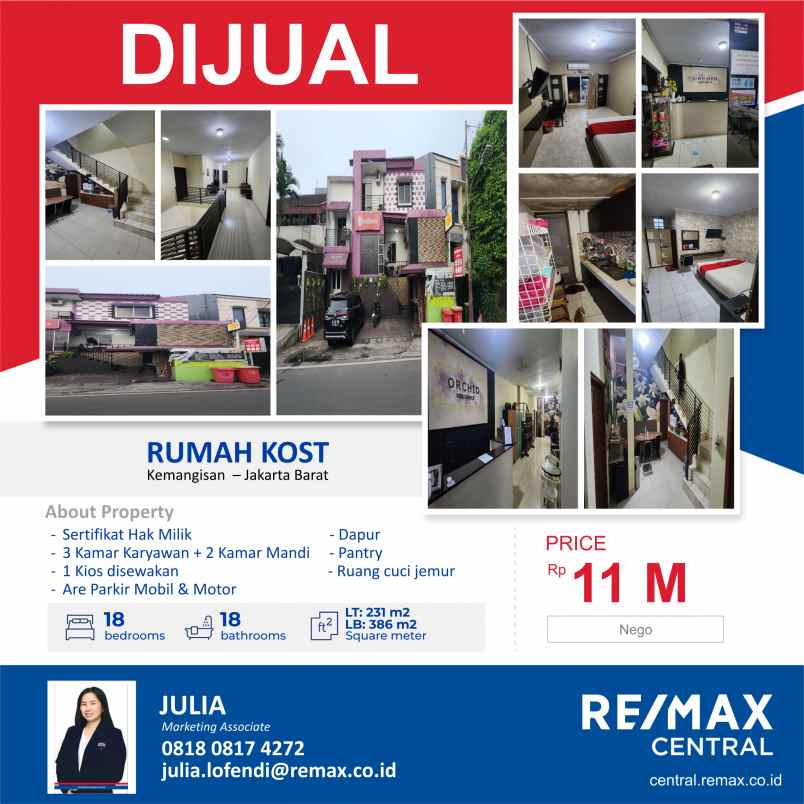 dijual kost kemangisan jakarta barat