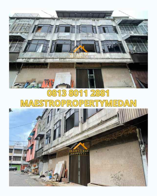dijual ruko gudang kantor jalan perbaungan medan