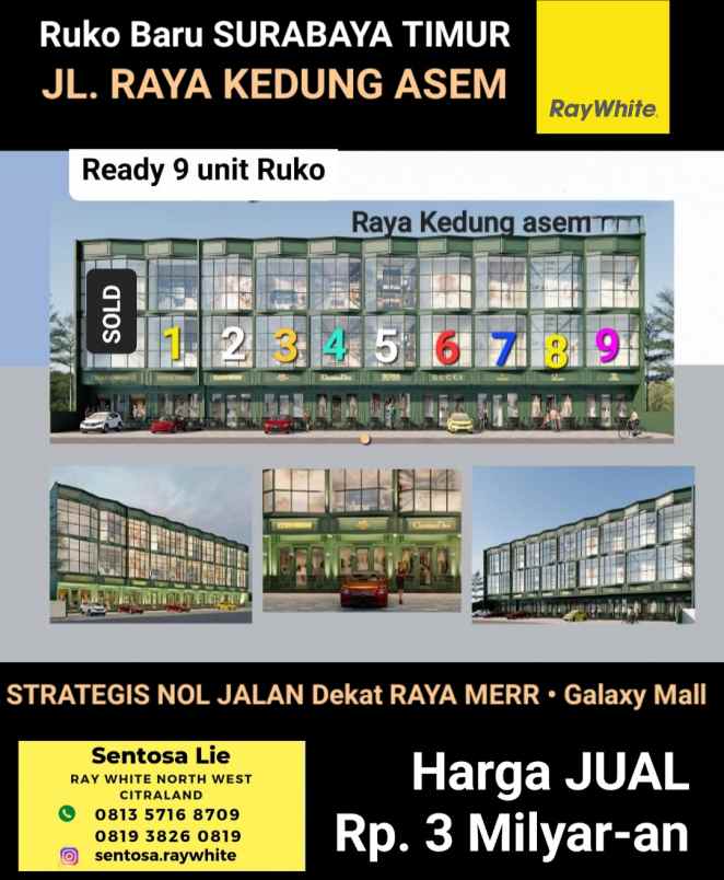 dijual ruko gudang kantor jalan raya kedung asem