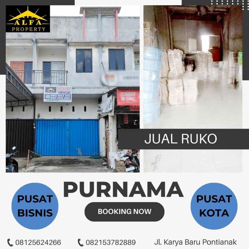 Dijual Ruko Jalan Purnama 1 Kota Pontianak
