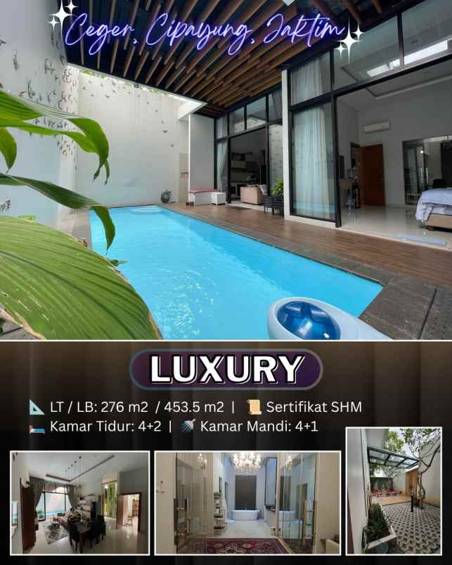 dijual rumah ceger cipayung tropis modern minimalis