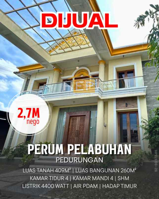 dijual rumah di perum pelabuhan pedurungan semarang