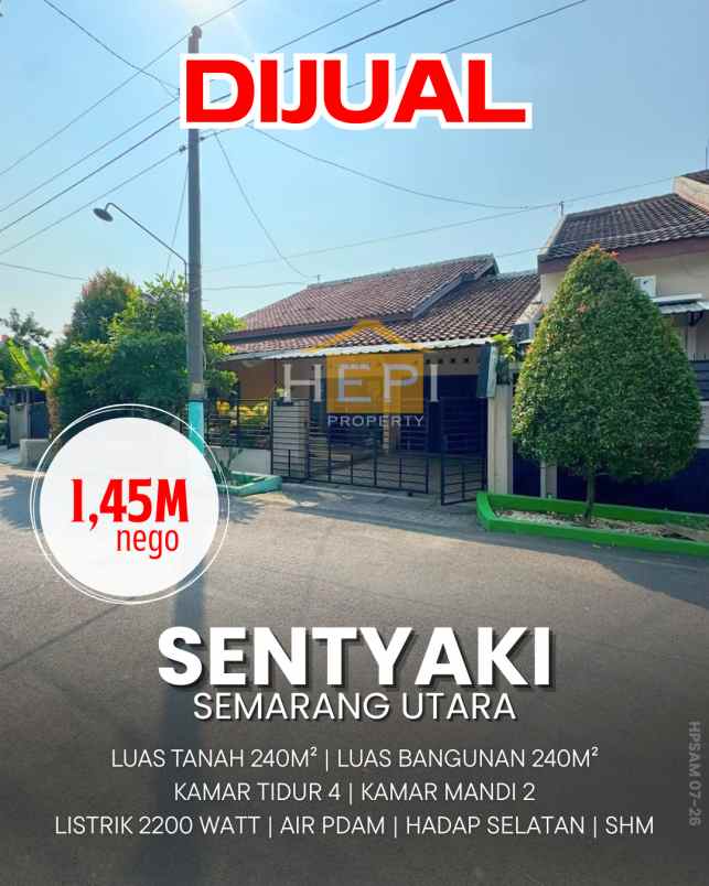 dijual rumah di sentyaki semarang utara