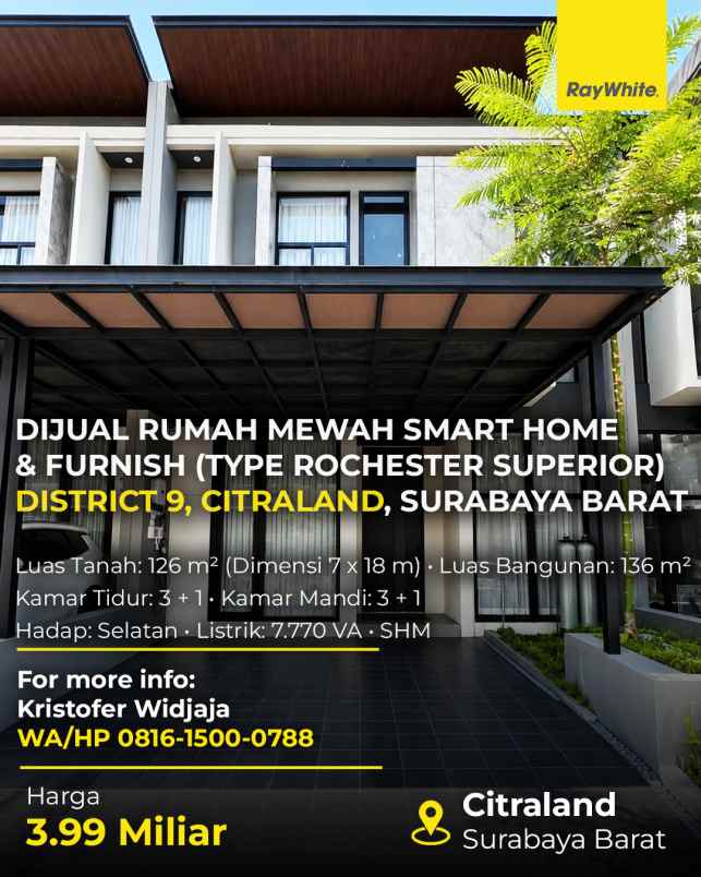 dijual rumah district 9 citraland
