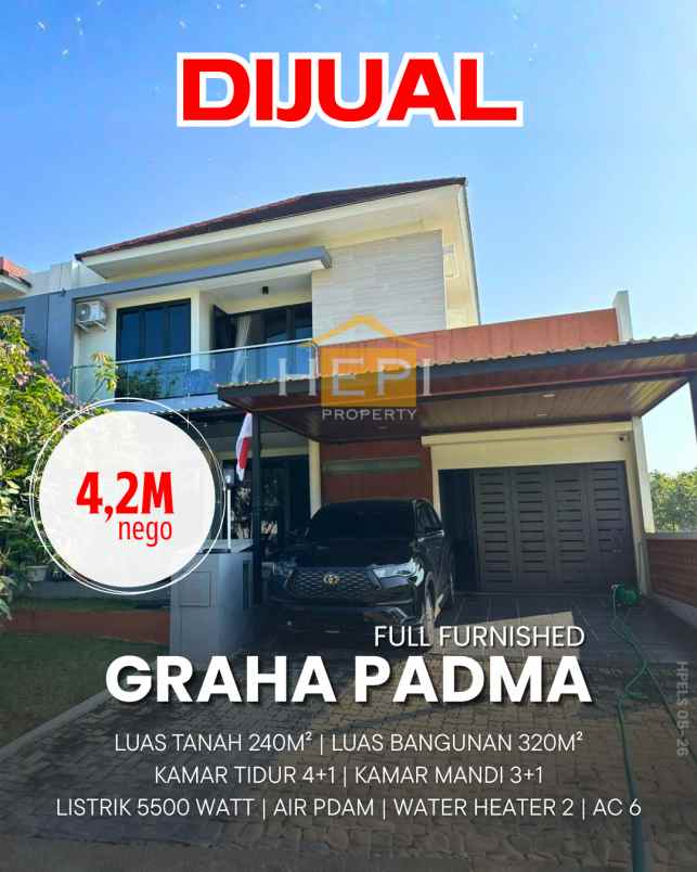 dijual rumah full furnished di graha padma semarang