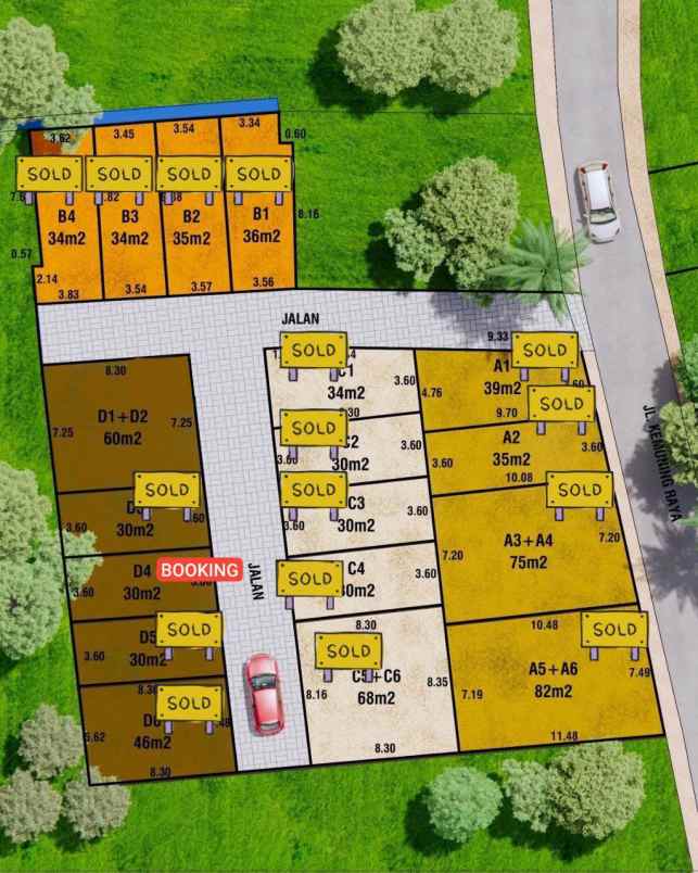 dijual rumah jalan kemuning raya