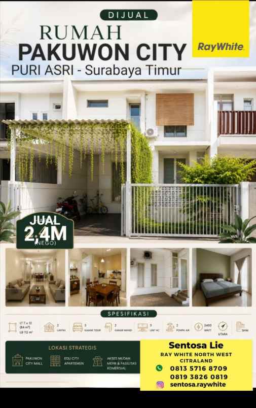 dijual rumah jalan pakuwon city