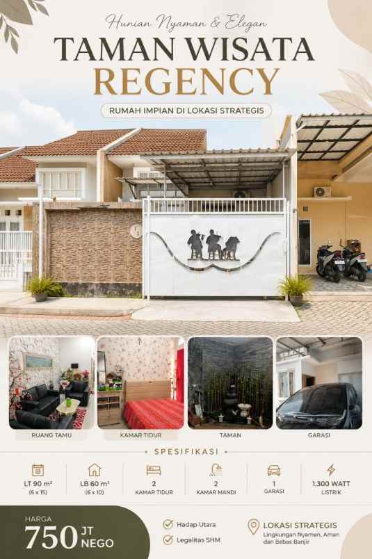 dijual rumah jalan taman wisata regency