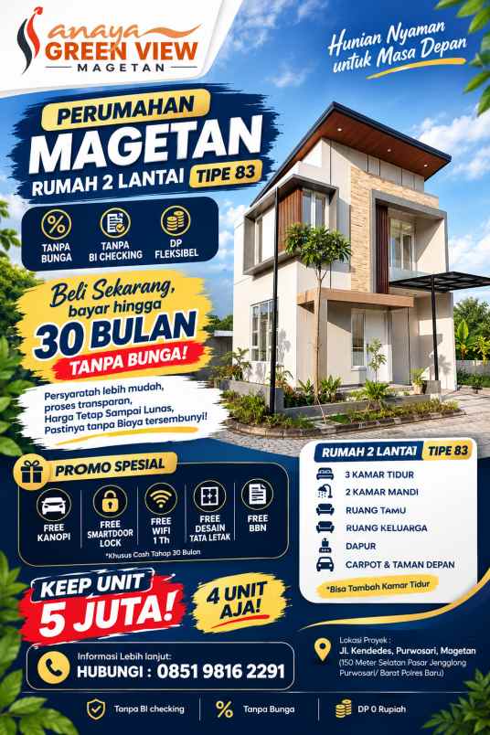dijual rumah jl kendedes purwosari