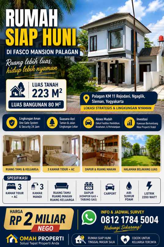 dijual rumah jl palagan km 10 rejodani