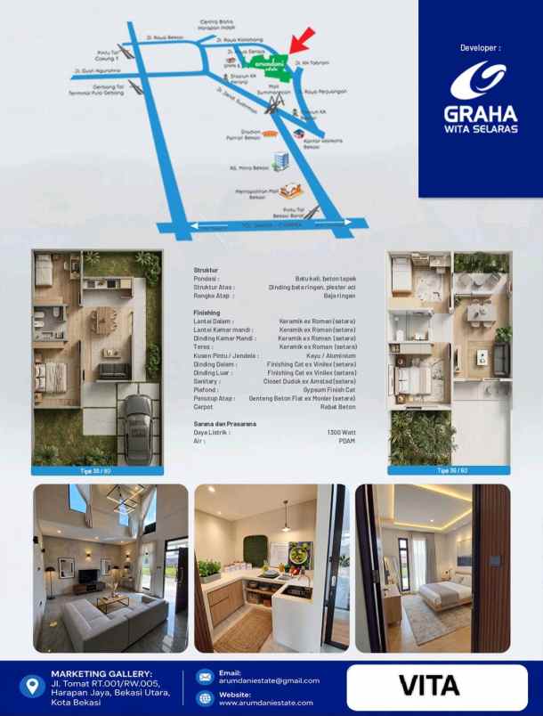 dijual rumah jl tomat harapan jaya