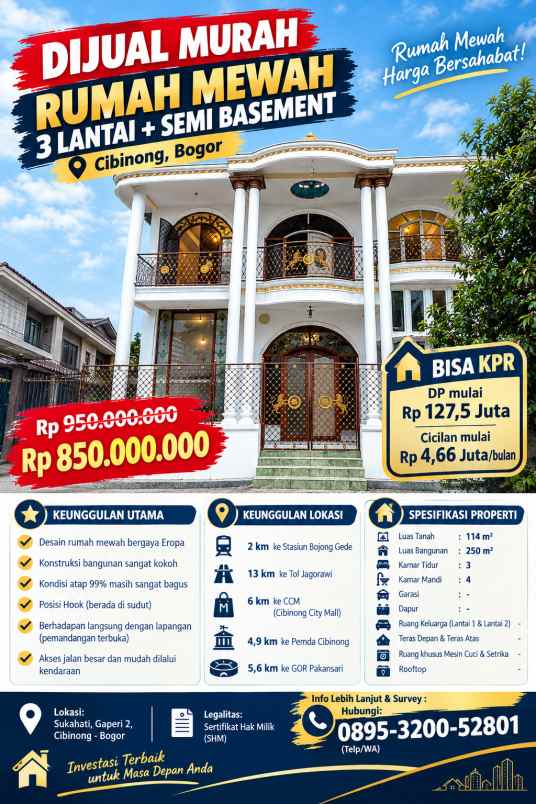 dijual rumah jln bojong depok baru blok