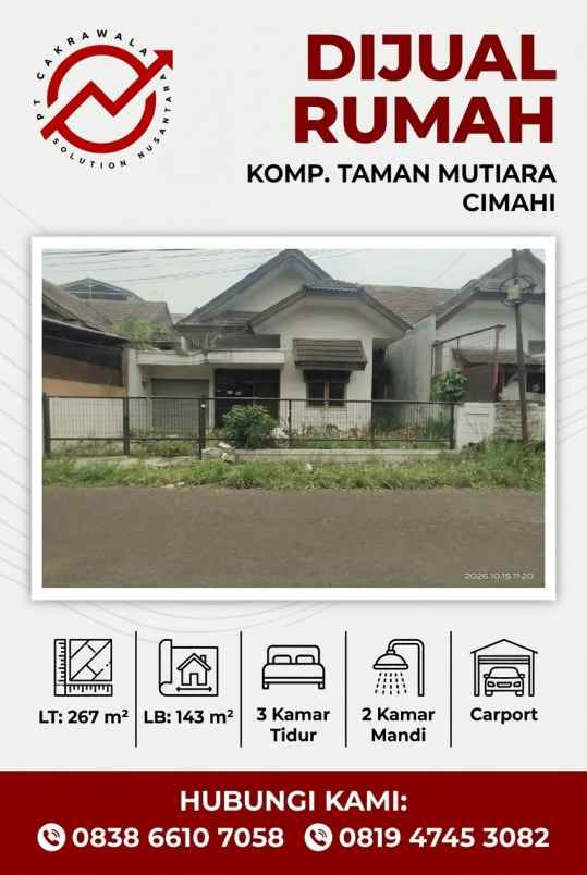 dijual rumah komplek taman mutiara