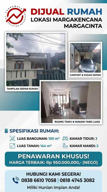 dijual rumah margacinta bandung
