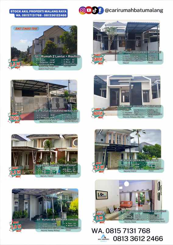 dijual rumah perumahan bukit cemara