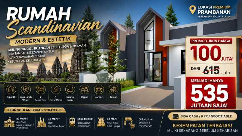 dijual rumah perumakan kkr2 prambanan