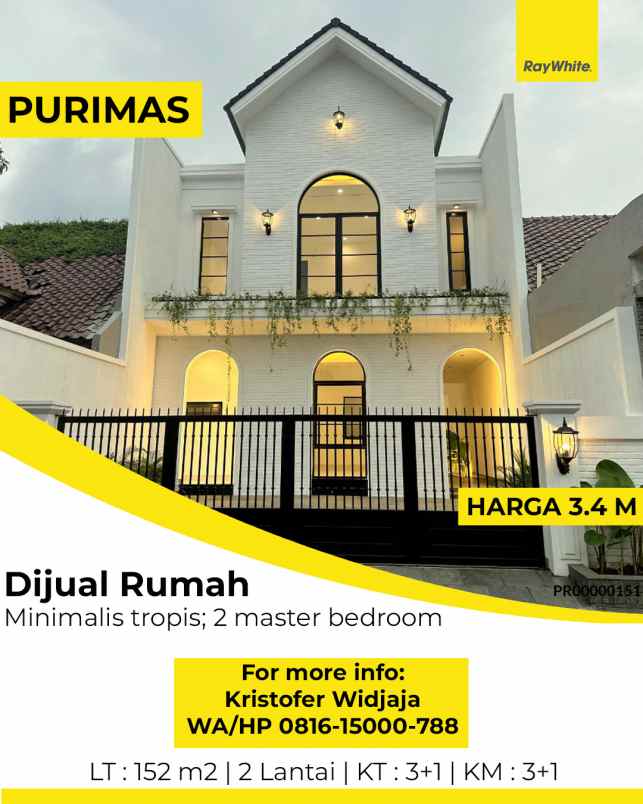 dijual rumah purimas regency surabaya timur