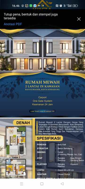 Rumah Banyumanik Murah 2 Lantai Kinza Residence Semarang Ready Unit