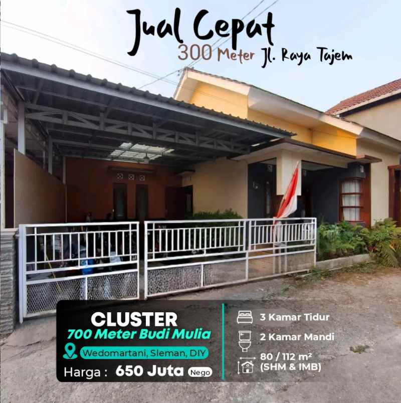 dijual rumah sleman jl tajem