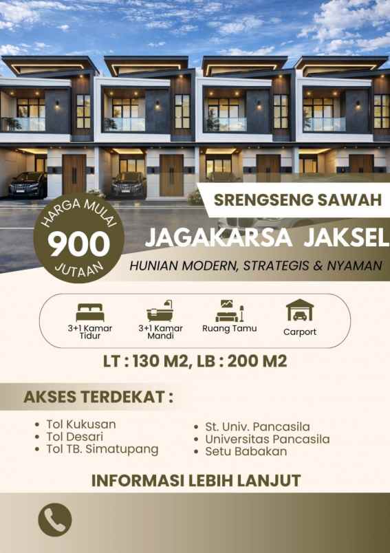 dijual rumah srengseng sawah