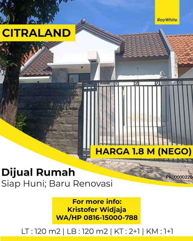 dijual rumah taman puspa raya citraland