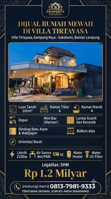 dijual rumah villa tirtayasa campang