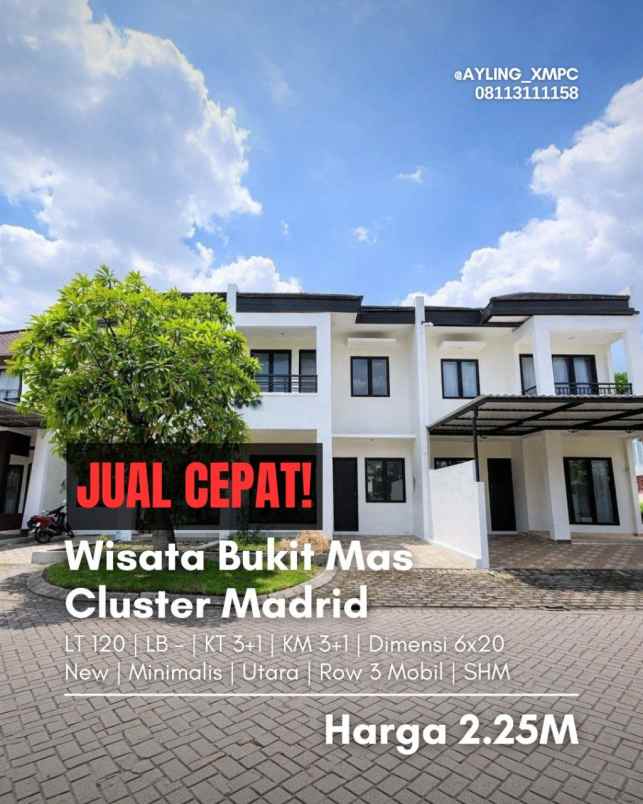 dijual rumah wisata bukit mas
