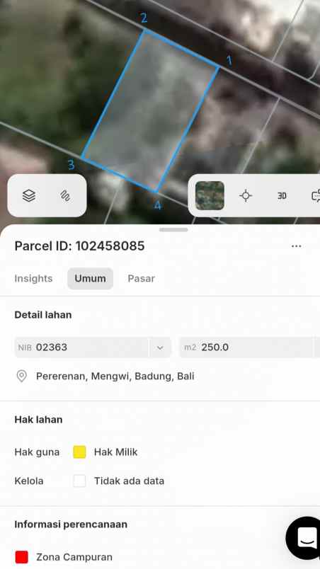 dijual tanah ayani utara