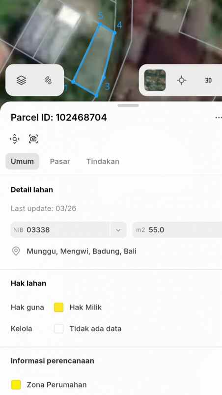 dijual tanah gandamayu pemaron