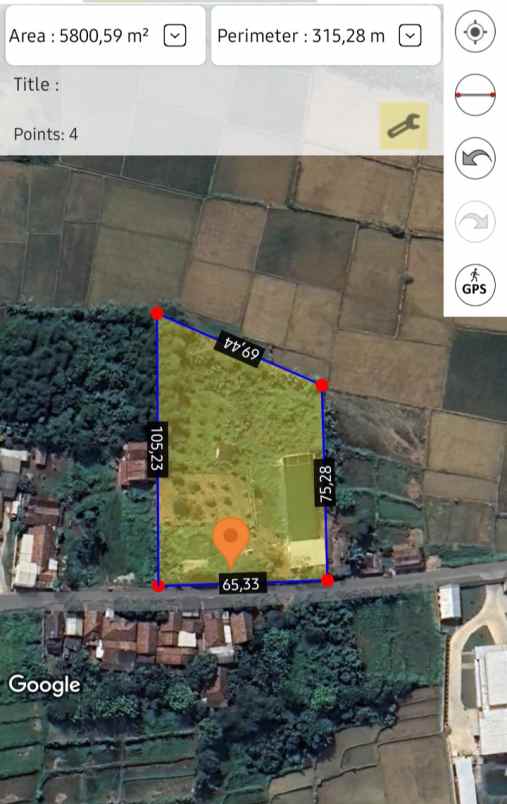 dijual tanah jalan desa pasir muncang