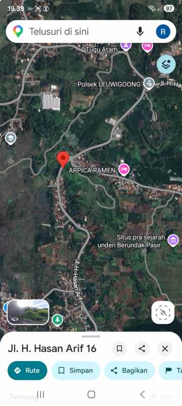 dijual tanah jl h hasan arif leuwigoong