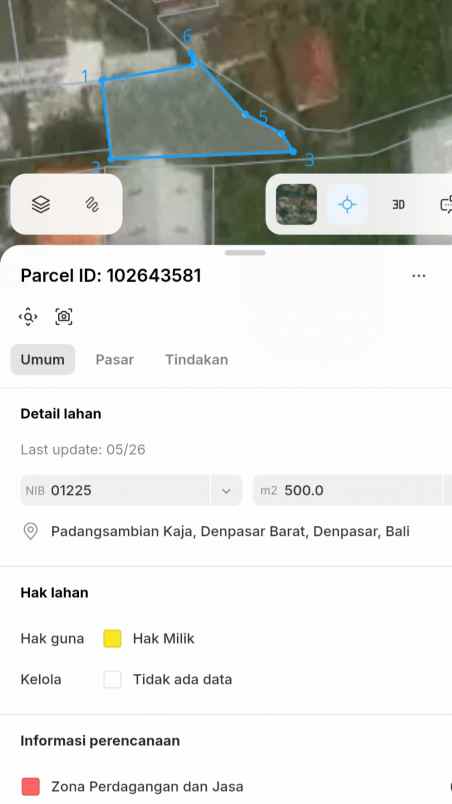 dijual tanah jl kebo iwo selatan