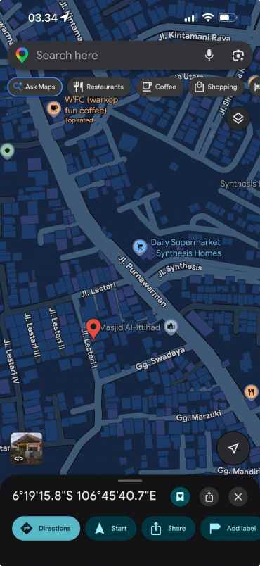 dijual tanah jl lestari 1