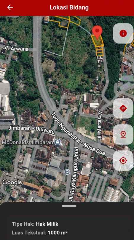 dijual tanah jl mertasari