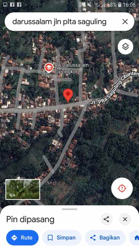 dijual tanah jln plta saguling cibanteng