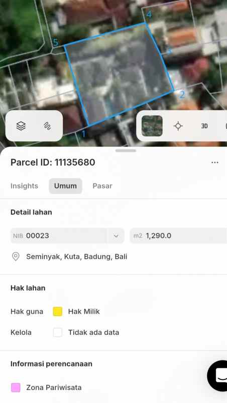 dijual tanah legian seminyak