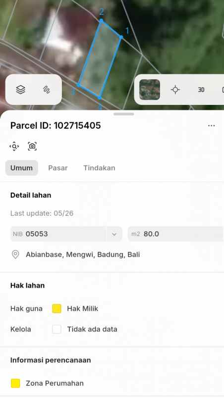 dijual tanah mengwi