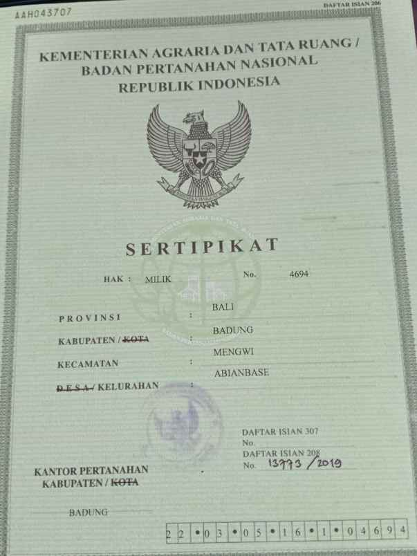 dijual tanah mengwi
