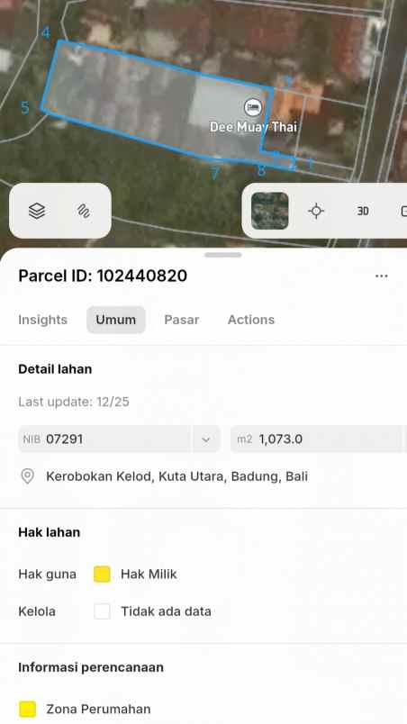 dijual tanah muding sari