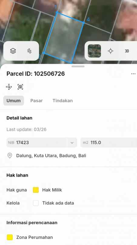 dijual tanah pandonan utara