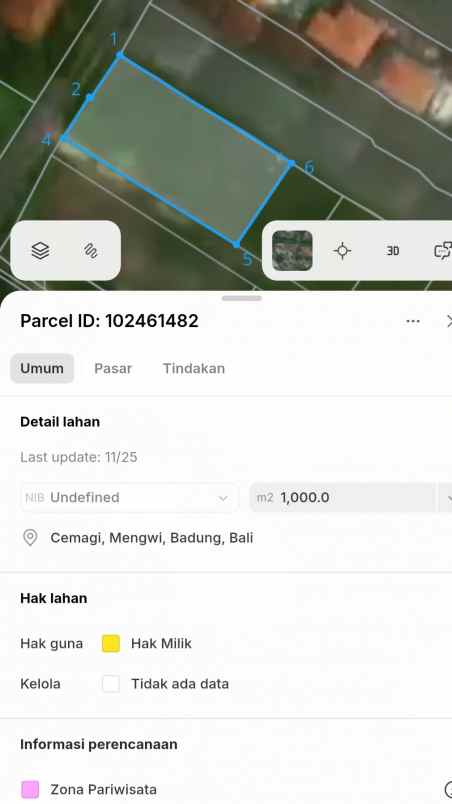 dijual tanah pantai mengening