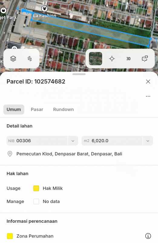 dijual tanah pemecutan kelod