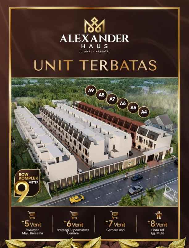 dijual villa jalan amal krakatau cemara