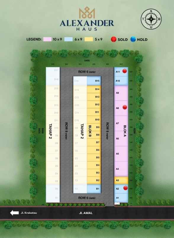 dijual villa jalan amal krakatau cemara