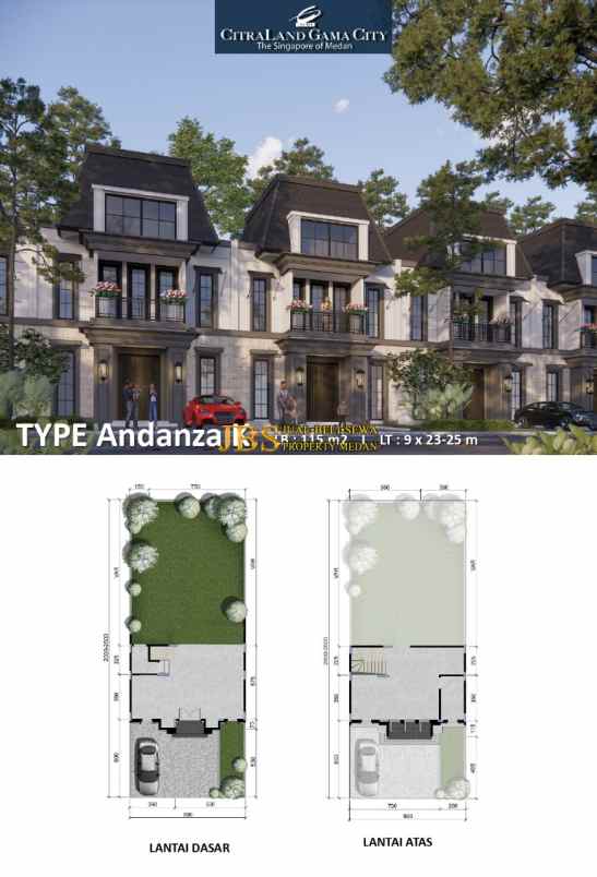 dijual villa komplek citraland gama