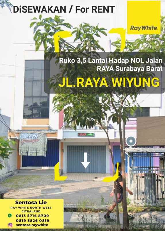 disewakan ruko gudang kantor jalan raya babatan menganti