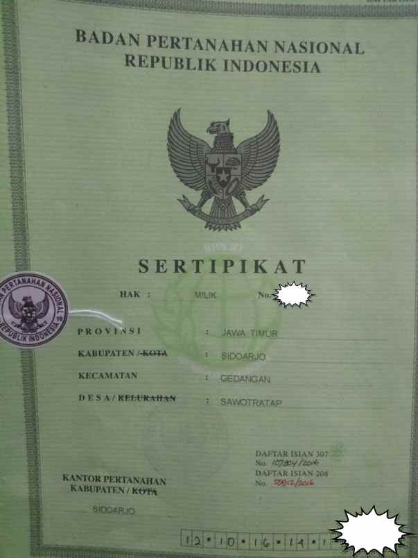 disewakan tanah aloha desa sawotratap